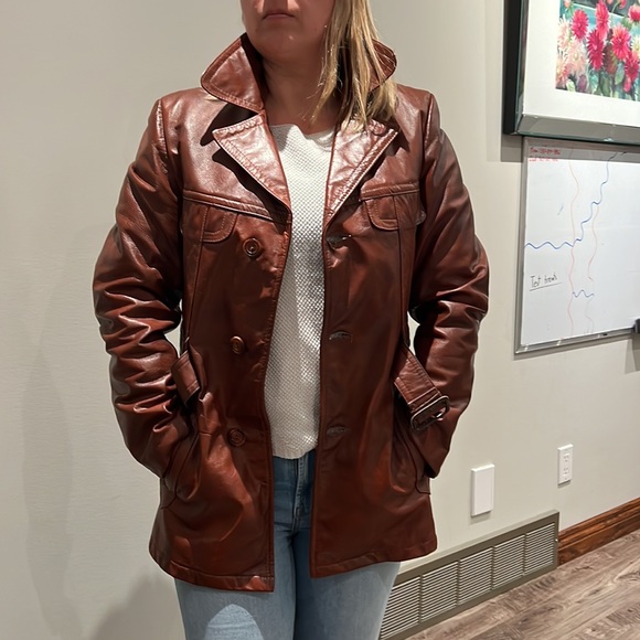 Victoria leather 60’s jacket belted vintage good condition with removable liner - Picture 15 of 15